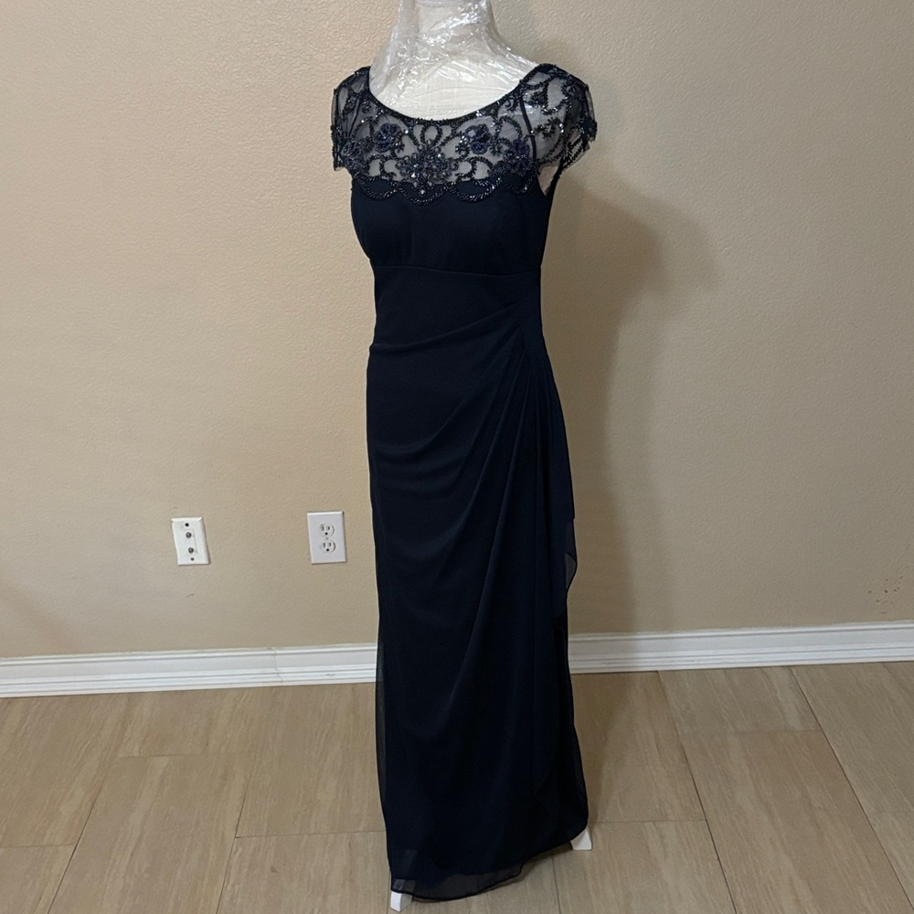 Xscape navy Lace Maxi Dress